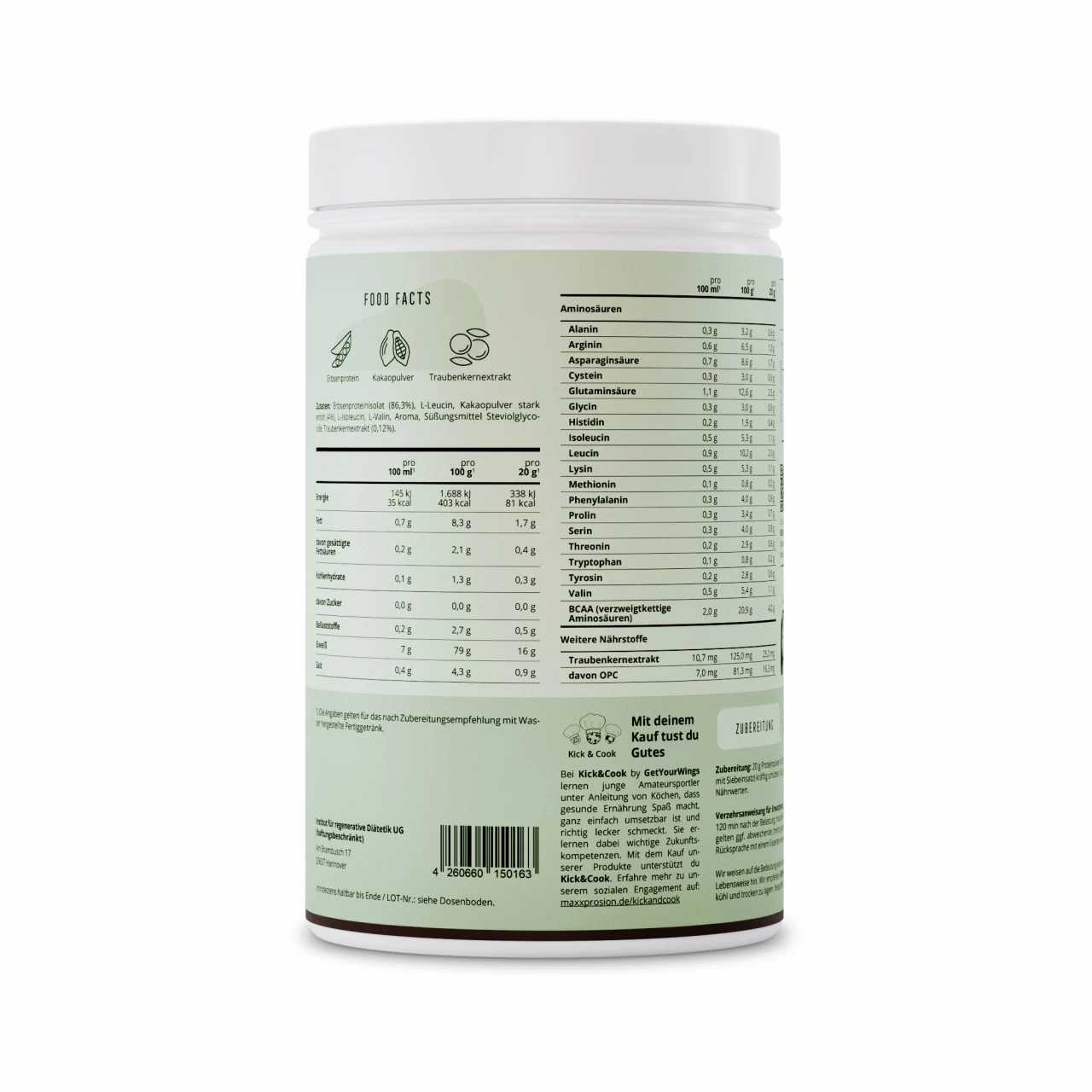 MaxxProsion Veganes Protein 600 Gramm Veganes Proteinpulver Geschmack Milch-Schokolade 4 MaxxProsion Veganes Protein 600 Gramm Veganes Proteinpulver Geschmack Milch-Schokolade – Bild 2