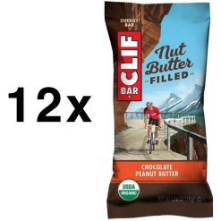 CLIF® Bar 12x Clif Bar Energieriegel Nut Butter Filled Chocolate Peanut Butter Schokolade-Erdnuss Im Praktisch