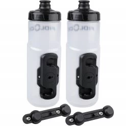 Fidlock TWIST Clear (transparent) Trinkflasche + Flaschenhalter 2er Set (Neue Version, Ohne Gravity