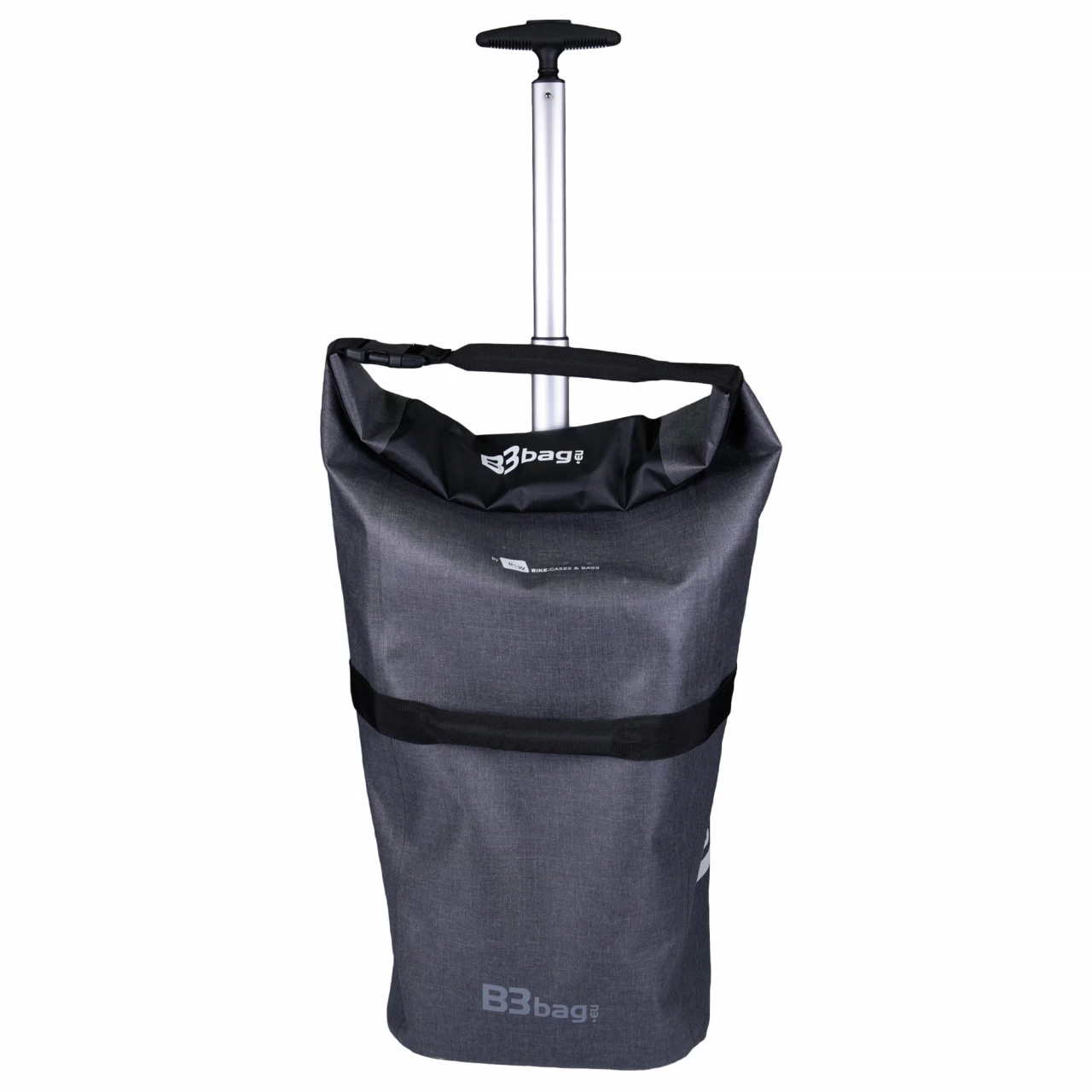 2in1 B&W B3 Bag Trolley + Wasserdichte Fahrrad Gepäckträgertasche (Trunk Bag) Grau 4 2in1 B&W B3 Bag Trolley + Wasserdichte Fahrrad Gepäckträgertasche (Trunk Bag) Grau – Bild 2