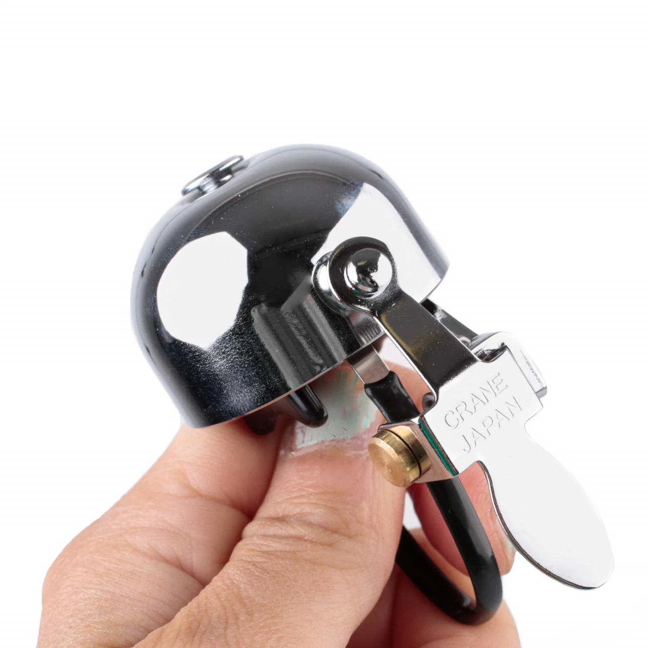 Crane E-Ne Bell Messing All Chrome Fahrradklingel Auch Für Rennrad-Lenker Geeignet 5 Crane E-Ne Bell Messing All Chrome Fahrradklingel Auch Für Rennrad-Lenker Geeignet – Bild 3